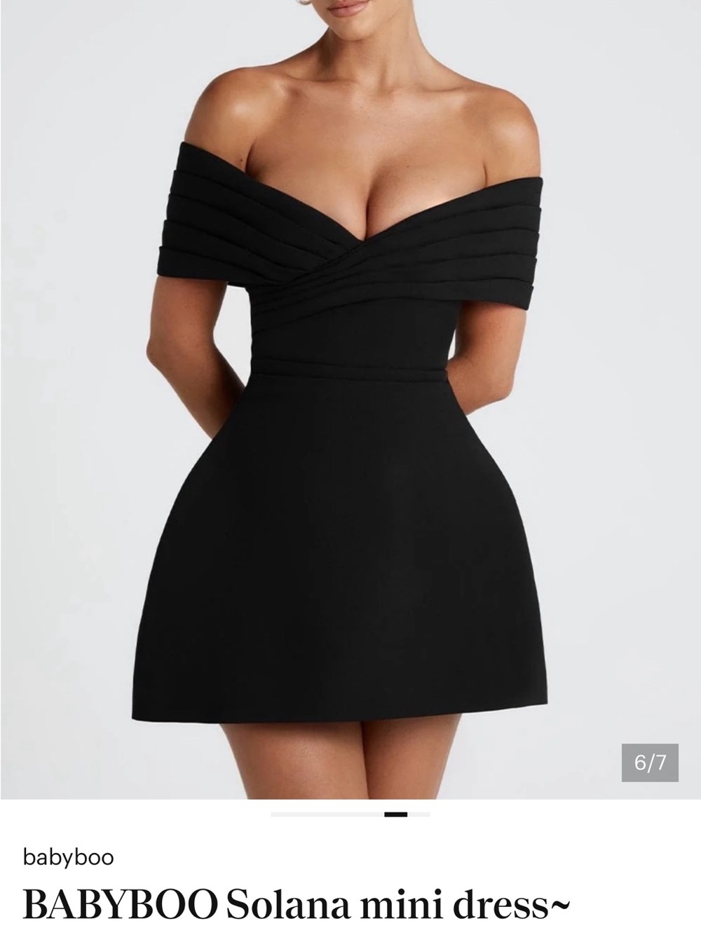 Off-Shoulder Black Solana Mini Dress